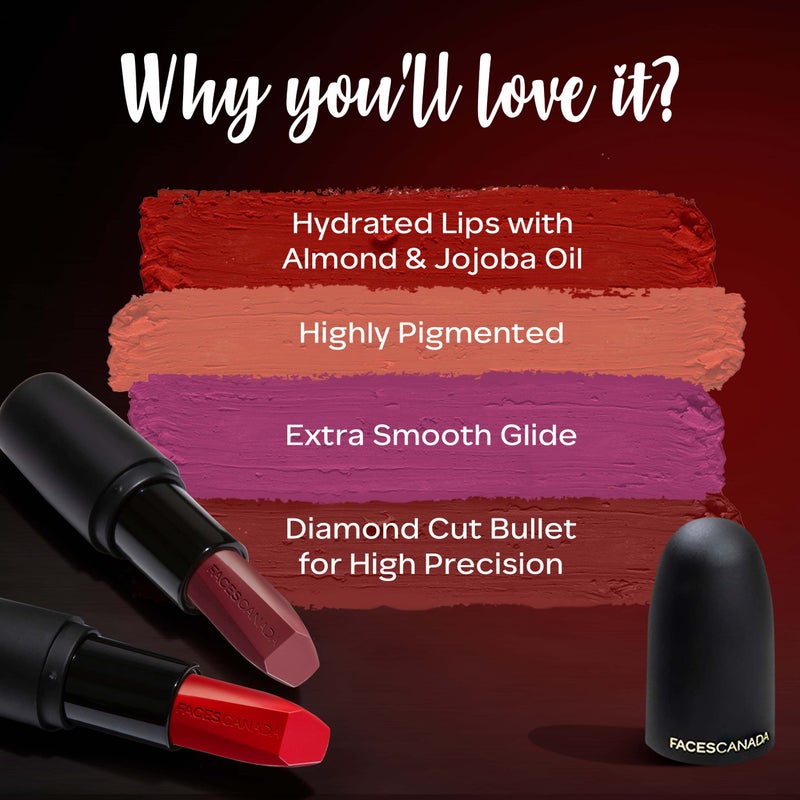Faces Canada Weightless Matte Lipstick 4g Flamboyant Plum 12 (Maroon) - Image 3